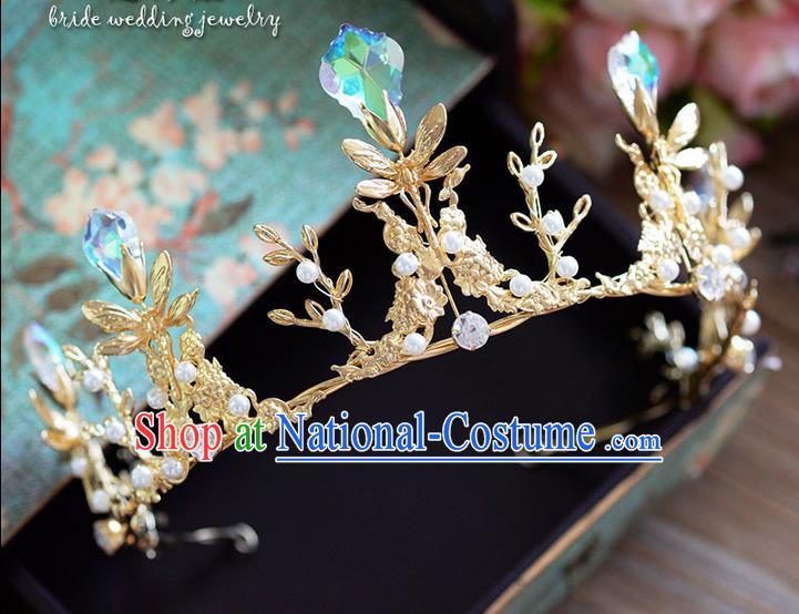 Traditional Jewelry Accessories, Princess Bride Royal Crown, Wedding Hair Accessories, Baroco Style Crystal Headwear for Women