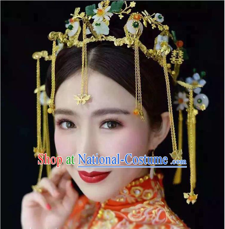 Chinese Ancient Style Hair Jewelry Accessories, Hairpins, Princess Hanfu Xiuhe Suit Wedding Bride Hair Accessories Set for Women