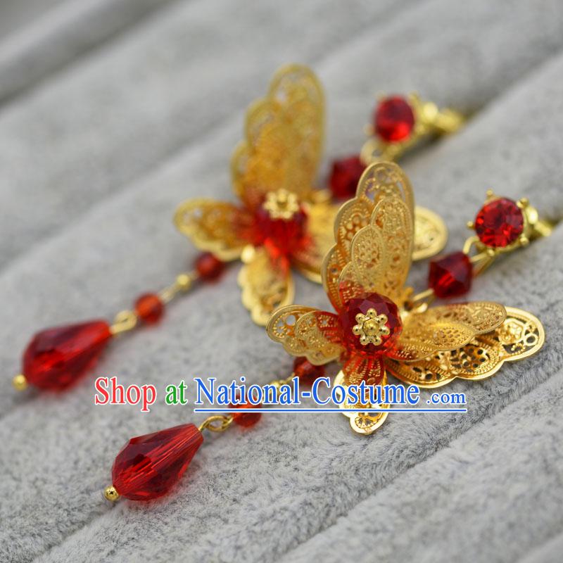 Chinese Ancient Style Jewelry Accessories, Princess, Xiuhe Suit, Wedding Bride Earring Set for Women