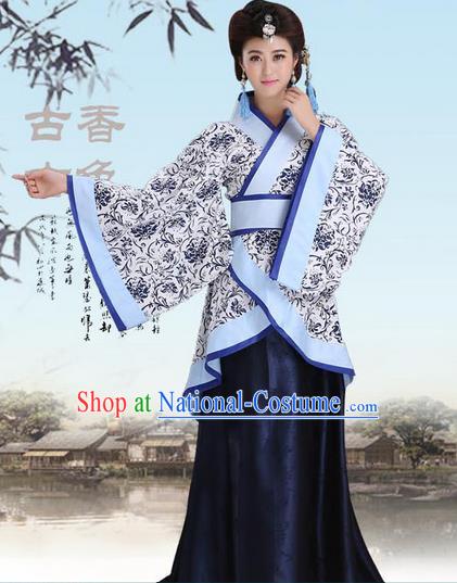 Ancient Chinese Palace Empress Costumes Complete Set, Han Dynasty, Ancient Palace Princess Hanfu Dress Suits For Women