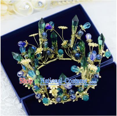 Traditional Jewelry Accessories, Princess, Bride Royal Crown, Wedding Hair Accessories, Baroco Style Flower Crystal Headwear for Women