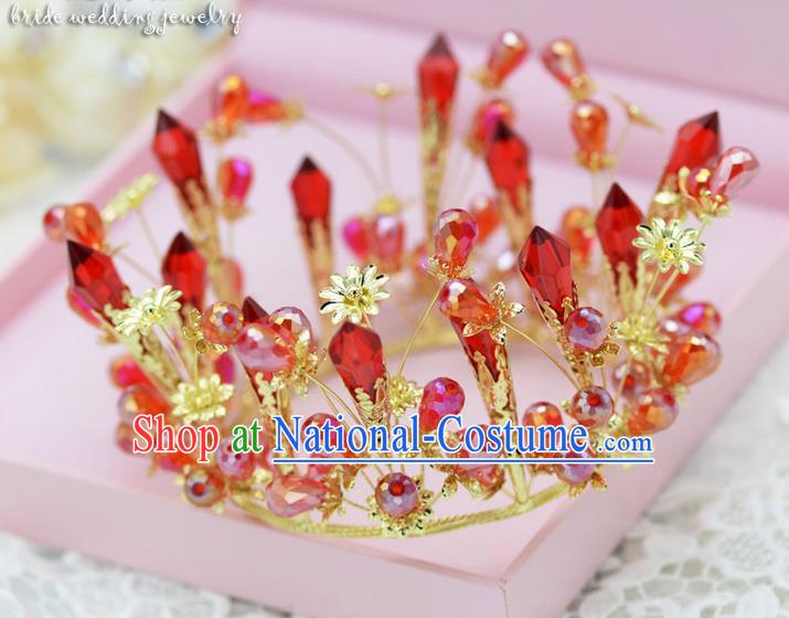 Traditional Jewelry Accessories, Princess Bride Royal Crown, Wedding Hair Accessories, Baroco Style Flower Crystal Headwear for Women