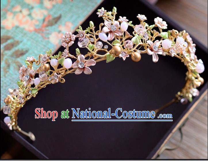 Traditional Jewelry Accessories, Princess, Bride Royal Crown, Wedding Hair Accessories, Baroco Style Flower Pearl Headwear for Women