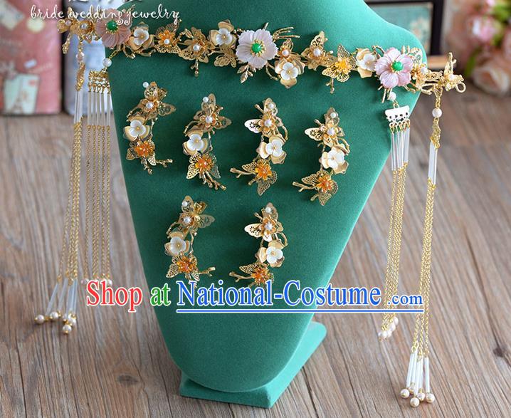 Chinese Ancient Style Hair Jewelry Accessories, Hairpins, Princess, Hanfu Xiuhe Suit Wedding Bride Hair Accessories Set for Women