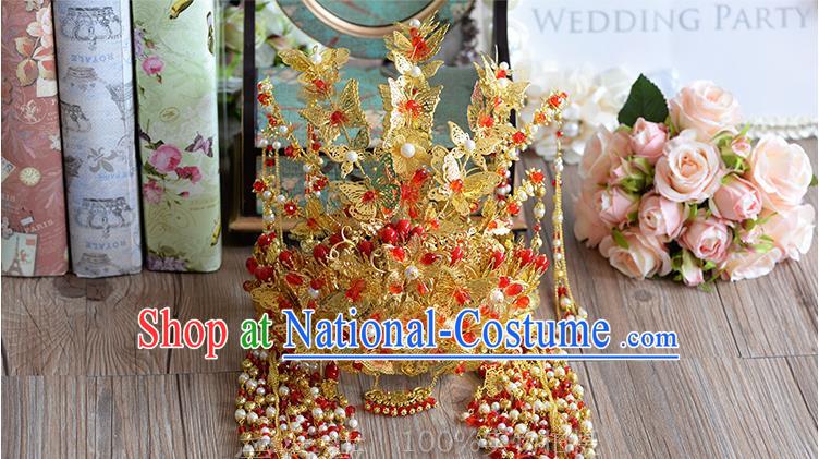 Chinese Ancient Style Hair Jewelry Accessories, Hairpins, Hanfu Xiuhe Suit, Wedding Bride Hair Accessories Set for Women