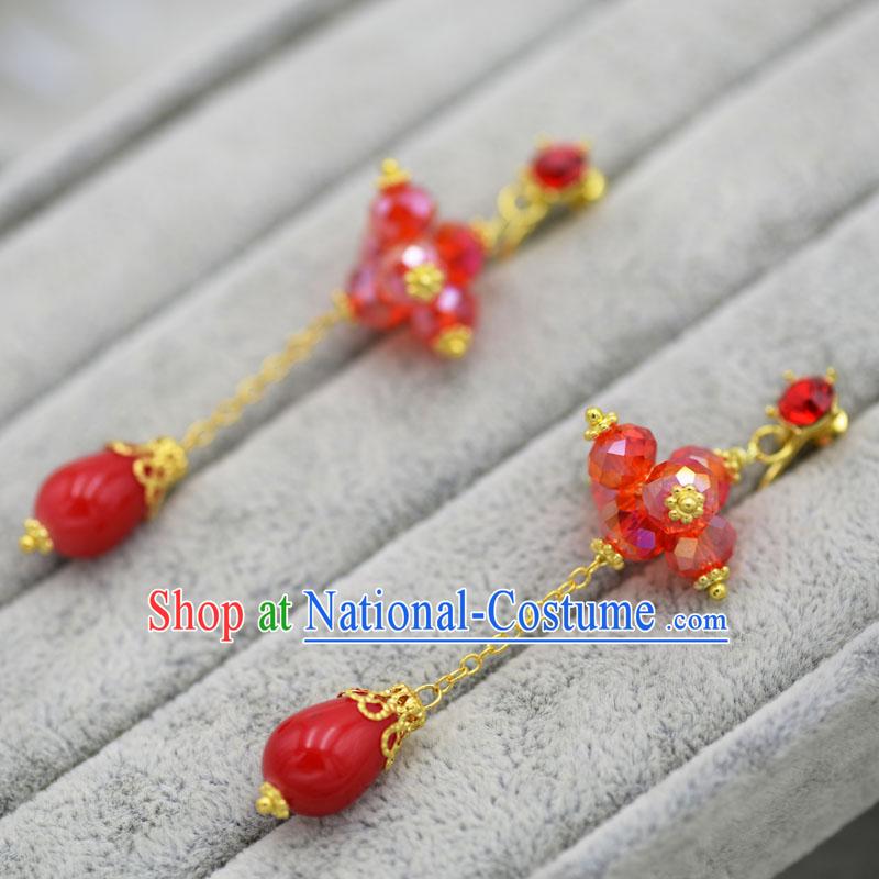 Chinese Ancient Style Hair Jewelry Accessories, Princess, Hanfu, Xiuhe Suit, Wedding Bride Earring for Women