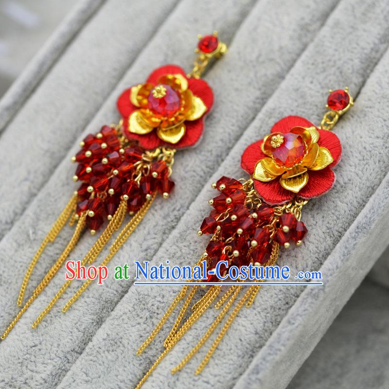 Chinese Ancient Style Hair Jewelry Accessories, Princess, Hanfu, Xiuhe Suit, Wedding Bride Earrings for Women