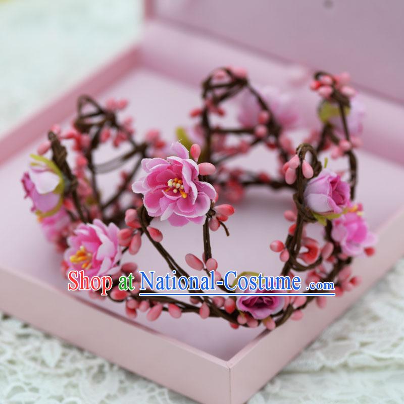 Traditional Jewelry Accessories, Princess Bride Royal Crown, Wedding Hair Accessories, Baroco Style Flower Headwear for Women