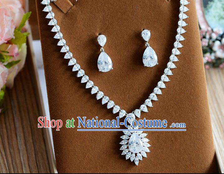 Traditional Jewelry Accessories, Princess Bride Earrings, Wedding Accessories, Baroco Style Crystal Necklace for Women