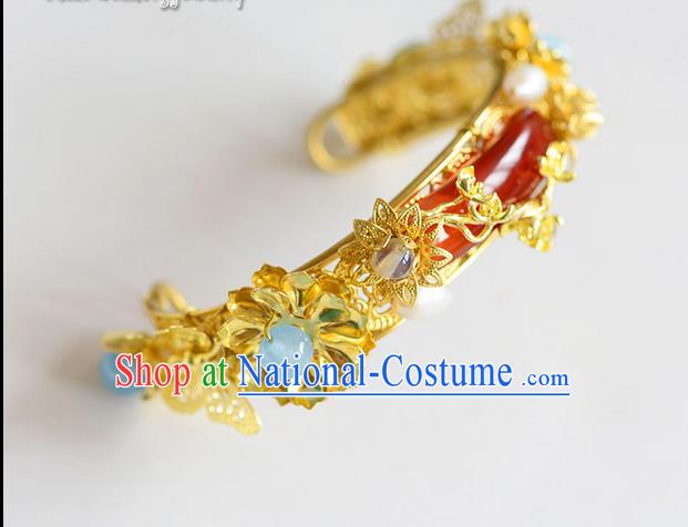 Chinese Ancient Style Accessories, Bracelet, Hanfu Xiuhe Suit Wedding Bride Bracelet, Dragon and Phoenix Bracelet for Women