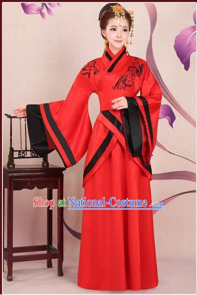 Ancient Chinese Palace Empress Costumes Complete Set, Han Dynasty Ancient Palace Wedding Princess Clothing, Hanfu Dress Suits For Women