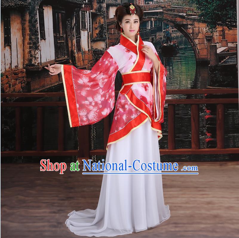 Ancient Chinese Palace Empress Costumes Complete Set, Han Dynasty Ancient Palace Wedding Princess Clothing, Hanfu Dress Suits For Women