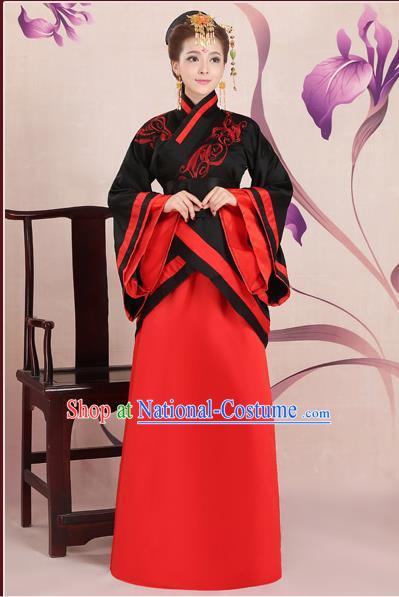 Ancient Chinese Palace Empress Costumes Complete Set, Han Dynasty Ancient Palace Wedding Princess Clothing, Hanfu Dress Suits For Women