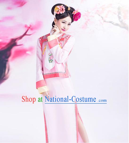 Ancient Chinese Palace Princess Costumes Complete Set, Qing Dynasty Ancient Palace Man Nationality Clothing, Dress Suits For Women