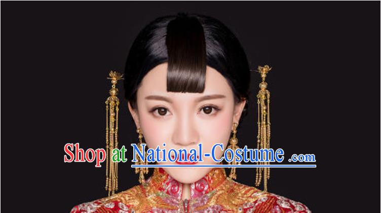 Chinese Ancient Style Hair Jewelry Accessories, Hairpins, Princess Hanfu Xiuhe Suit Wedding Bride Hair Accessories Set for Women