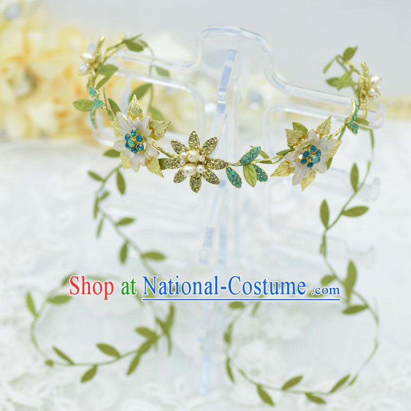 Traditional Jewelry Accessories, Princess Bride Wedding Hair Accessories, Baroco Style Flowers Headwear for Women