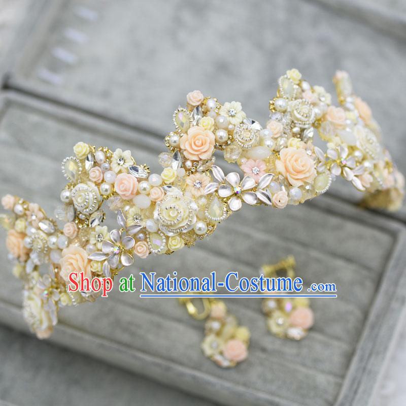 Traditional Jewelry Accessories, Princess Bride Royal Crown, Wedding Hair Accessories, Baroco Style Crystal Headwear for Women