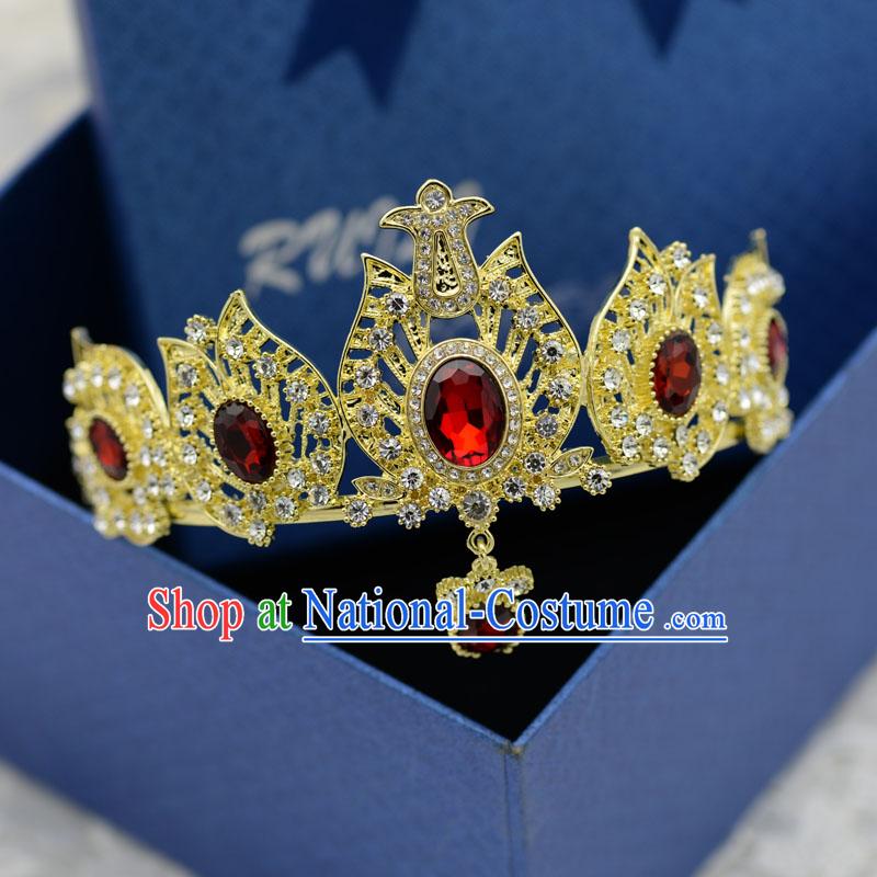 Traditional Jewelry Accessories, Princess Bride Royal Crown, Wedding Hair Accessories, Baroco Style Crystal Headwear for Women