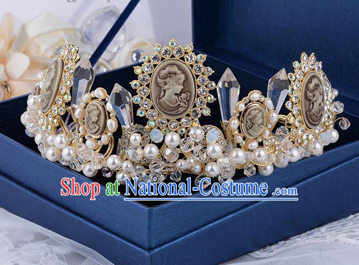 Traditional Jewelry Accessories, Princess Bride Royal Crown, Wedding Hair Accessories, Baroco Style Crystal Headwear for Women