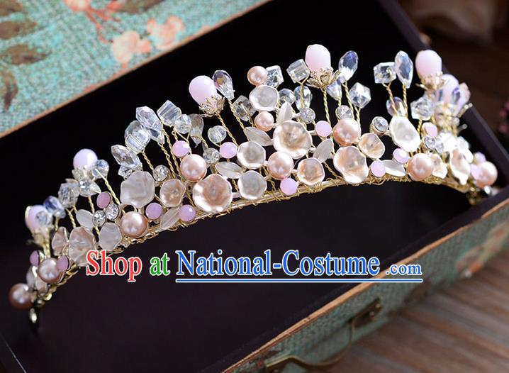 Traditional Jewelry Accessories, Palace Princess Bride Royal Crown, Wedding Hair Accessories, Baroco Style Crystal Pearl Headwear for Women