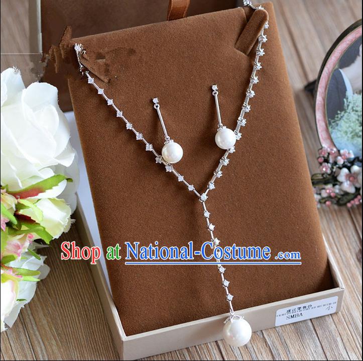 Traditional Jewelry Accessories, Palace Princess Necklace, Wedding Accessories, Baroco Style Pearl Earrings for Women