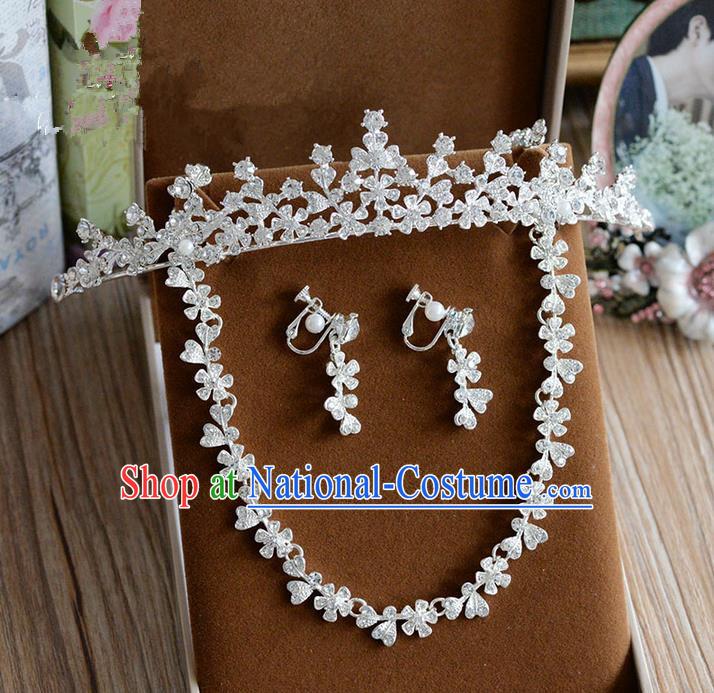 Traditional Jewelry Accessories, Palace Princess Necklace, Wedding Accessories Headwear, Bride Royal Crown, Baroco Style Crystal Earrings for Women