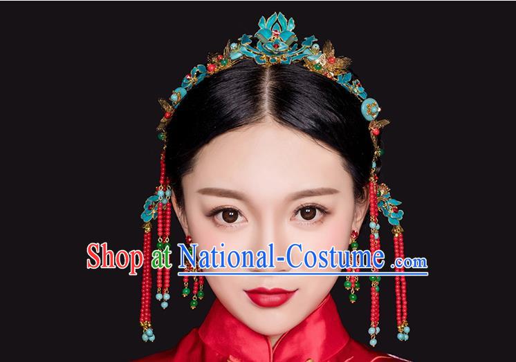 Chinese Ancient Style Hair Jewelry Accessories, Hairpins, Princess Hanfu Xiuhe Suit Wedding Bride Hair Accessories Set for Women