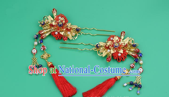 Chinese Ancient Style Hair Jewelry Accessories, Hairpins, Princess Hanfu Xiuhe Suit Wedding Bride Hair Accessories for Women