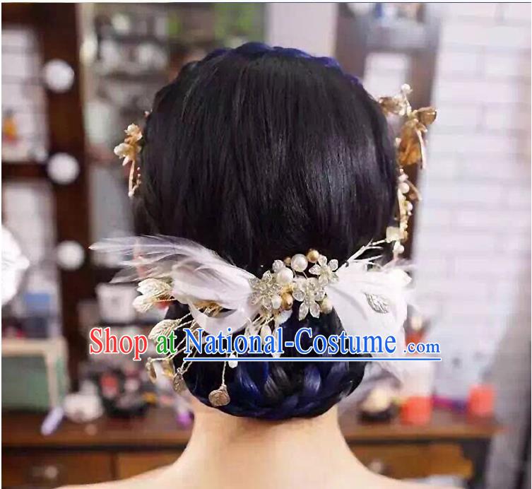 Traditional Jewelry Accessories, Princess Wedding Hair Accessories, Bride Wedding Hair Accessories, Baroco Style Feather Headwear for Women