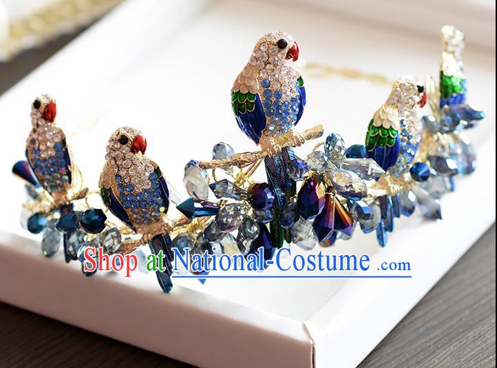 Traditional Jewelry Accessories, Princess Wedding Hair Accessories, Bride Wedding Hair Accessories, Baroco Style Crystal Birds Royal Crown for Women