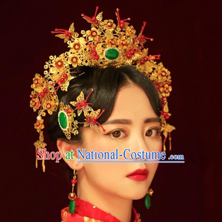 Chinese Ancient Style Hair Jewelry Accessories, Hairpins, Princess Hanfu Xiuhe Suit Wedding Bride Hair Accessories, Headwear for Women