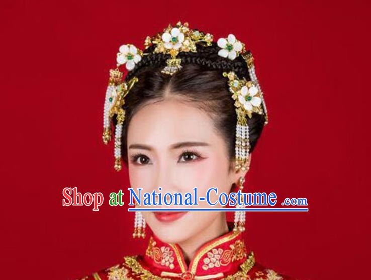 Chinese Ancient Style Hair Jewelry Accessories, Hairpins, Princess Hanfu Xiuhe Suit Wedding Bride Hair Accessories, Headwear Set for Women