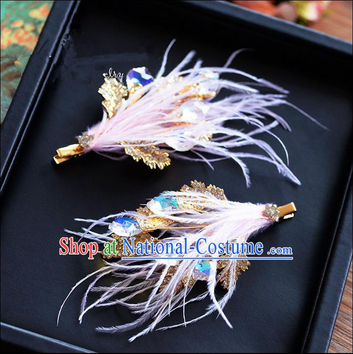 Traditional Jewelry Accessories, Princess Wedding Hair Accessories, Bride Wedding Hair Accessories, Baroco Style Feather Headwear for Women