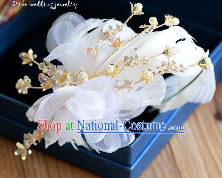 Traditional Jewelry Accessories, Princess Wedding Hair Accessories, Bride Wedding Hair Accessories, Baroco Style Feather Headwear for Women