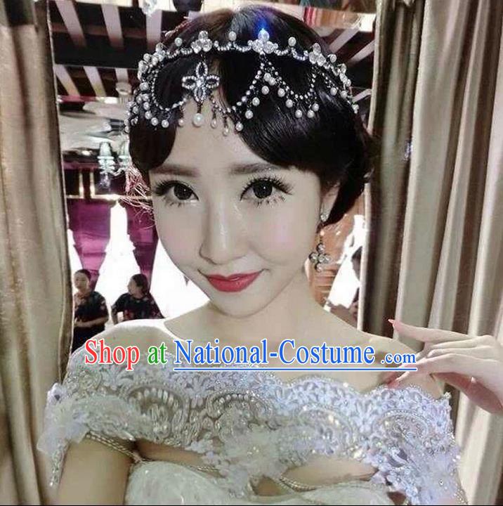 Traditional Jewelry Accessories, Princess Wedding Hair Accessories, Bride Wedding Hair Accessories, Baroco Style Pearl Headwear for Women