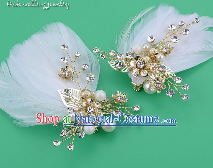 Traditional Jewelry Accessories, Princess Wedding Hair Accessories, Bride Wedding Hair Accessories, Baroco Style Crystal Feather Headwear for Women