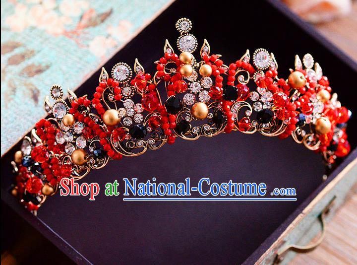 Traditional Jewelry Accessories, Palace Princess Bride Royal Crown, Queen Engagement Royal Crown, Wedding Hair Accessories, Baroco Style Crystal Headwear for Women