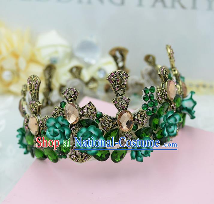 Traditional Jewelry Accessories, Palace Princess Bride Royal Crown, Queen Engagement Royal Crown, Wedding Hair Accessories, Baroco Style Crystal Headwear for Women