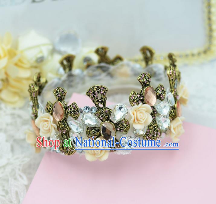 Traditional Jewelry Accessories, Palace Princess Bride Royal Crown, Queen Engagement Royal Crown, Wedding Hair Accessories, Baroco Style Crystal Headwear for Women