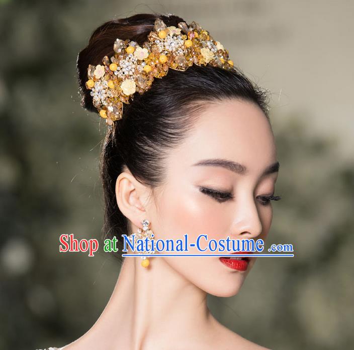 Traditional Jewelry Accessories, Palace Princess Bride Royal Crown, Queen Engagement Royal Crown, Wedding Hair Accessories, Baroco Style Crystal Headwear for Women