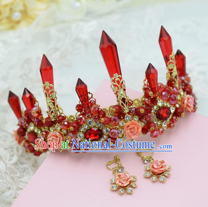 Traditional Jewelry Accessories, Palace Princess Bride Royal Crown, Engagement Royal Crown, Wedding Hair Accessories, Baroco Style Crystal Headwear for Women