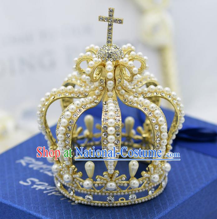 Traditional Jewelry Accessories, Palace Princess Bride Royal Crown, Queen Engagement Royal Crown, Wedding Hair Accessories, Baroco Style Crystal Headwear for Women