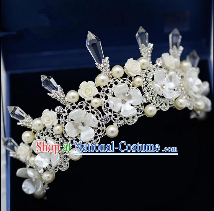 Traditional Jewelry Accessories, Palace Princess Bride Royal Crown, Engagement Royal Crown, Wedding Hair Accessories, Baroco Style Crystal Pearl Headwear for Women