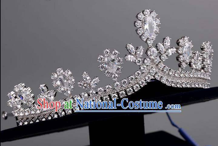 Traditional Jewelry Accessories, Palace Princess Bride Royal Crown, Engagement Royal Crown, Wedding Hair Accessories, Baroco Style Crystal Zircon Headwear for Women