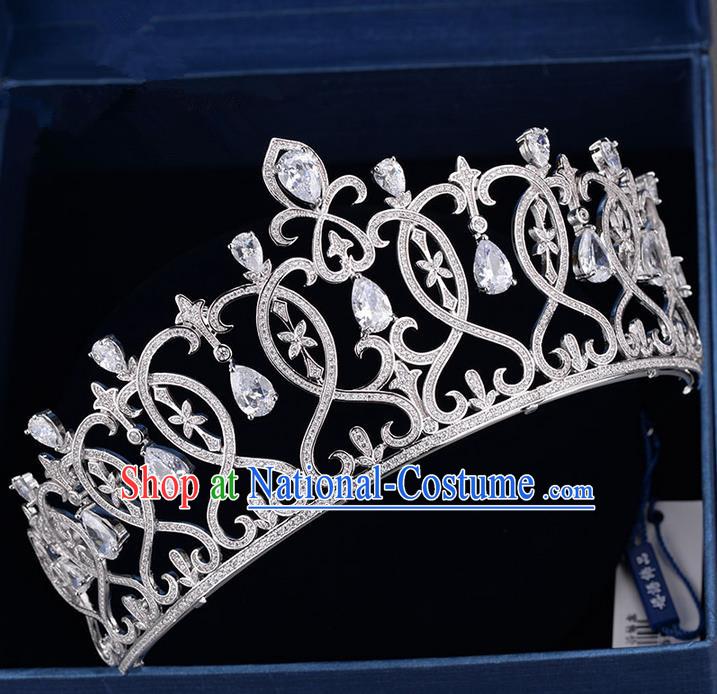 Traditional Jewelry Accessories, Palace Princess Bride Royal Crown, Queen Engagement Royal Crown, Wedding Hair Accessories, Baroco Style Crystal Zircon Headwear for Women