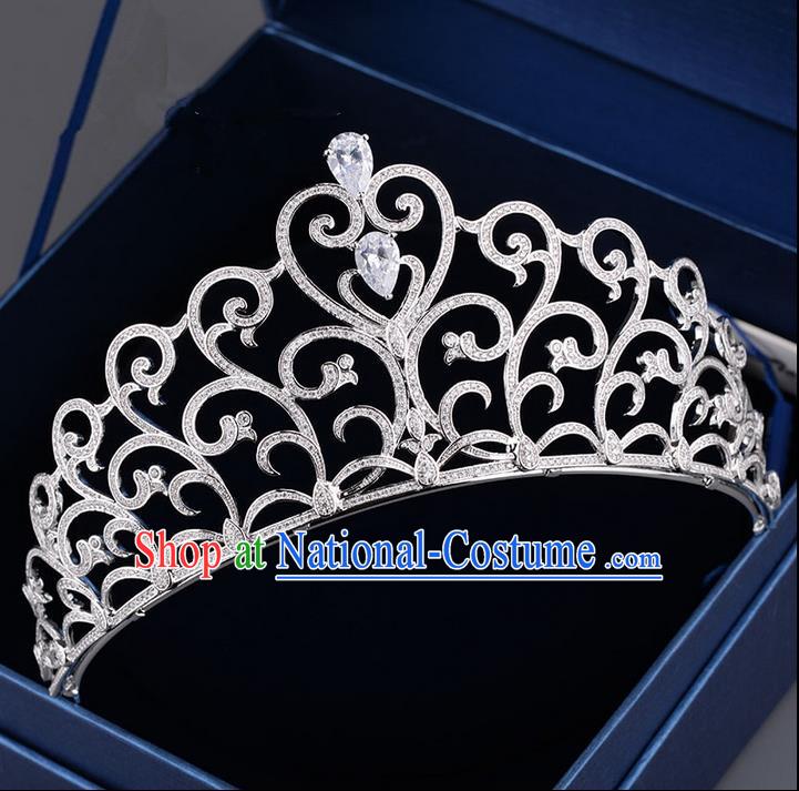 Traditional Jewelry Accessories, Palace Princess Bride Royal Crown, Queen Engagement Royal Crown, Wedding Hair Accessories, Baroco Style Crystal Zircon Headwear for Women