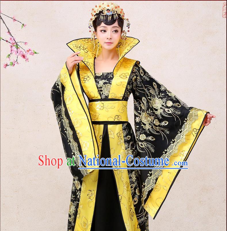 Ancient Chinese Palace Empress Costumes Complete Set, Tang Dynasty, Hanfu, Ancient Palace Queen Wedding Red Dress Suits For Women