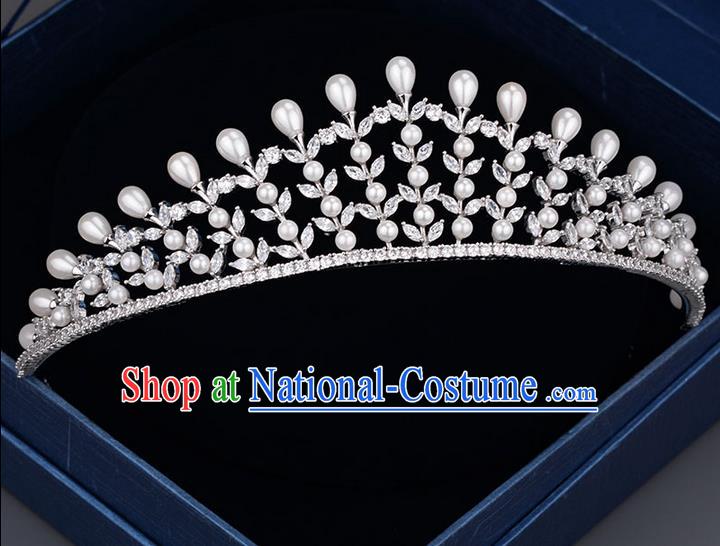 Traditional Jewelry Accessories, Palace Princess Bride Royal Crown, Imperial Royal Crown, Wedding Hair Accessories, Baroco Style Crystal Zircon Headwear for Women