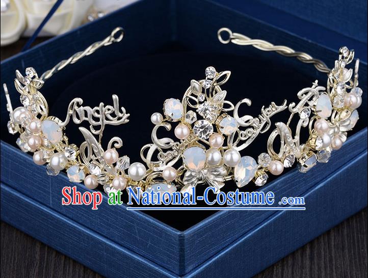 Traditional Jewelry Accessories, Palace Princess Bride Royal Crown, Imperial Royal Crown, Wedding Hair Accessories, Baroco Style Crystal Pearl Headwear for Women