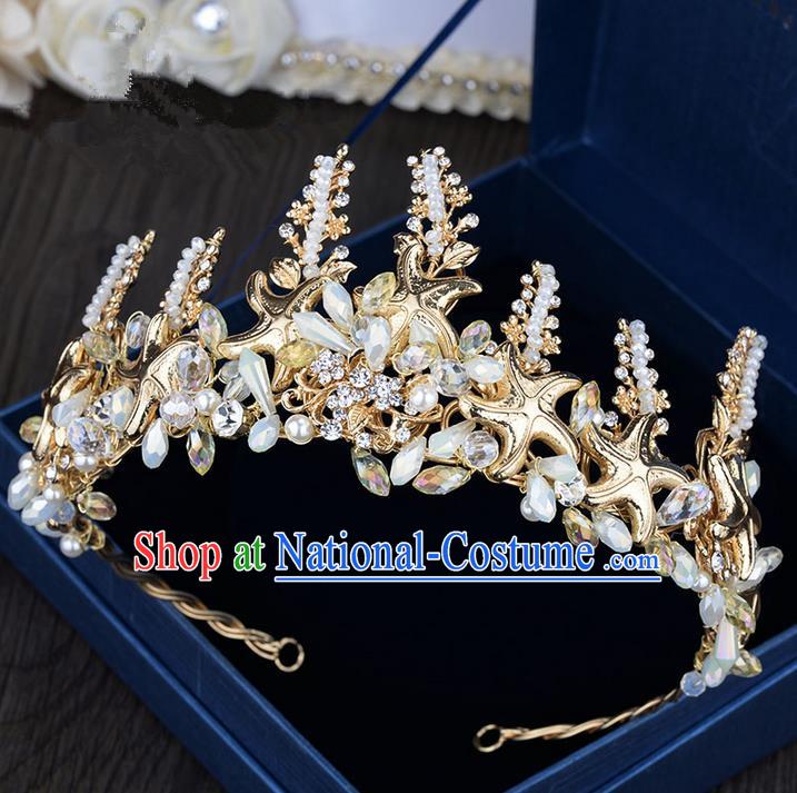 Traditional Jewelry Accessories, Palace Princess Bride Royal Crown, Imperial Royal Crown, Wedding Hair Accessories, Baroco Style Crystal Pearl Headwear for Women